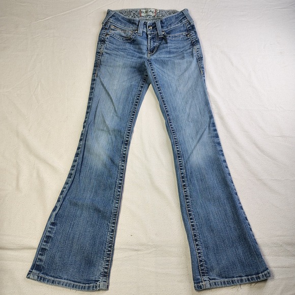 Ariat Denim - Ariat REAL Jeans Women 26R Mid Rise Stretch Whipstitch Boot Cut Western 10014022